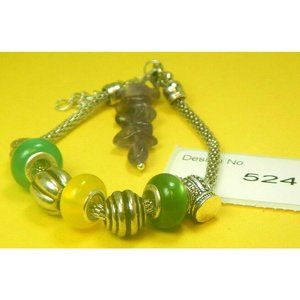 AMETHYST  Gemstone-Energy-Bracelet &Charm-European Style -524